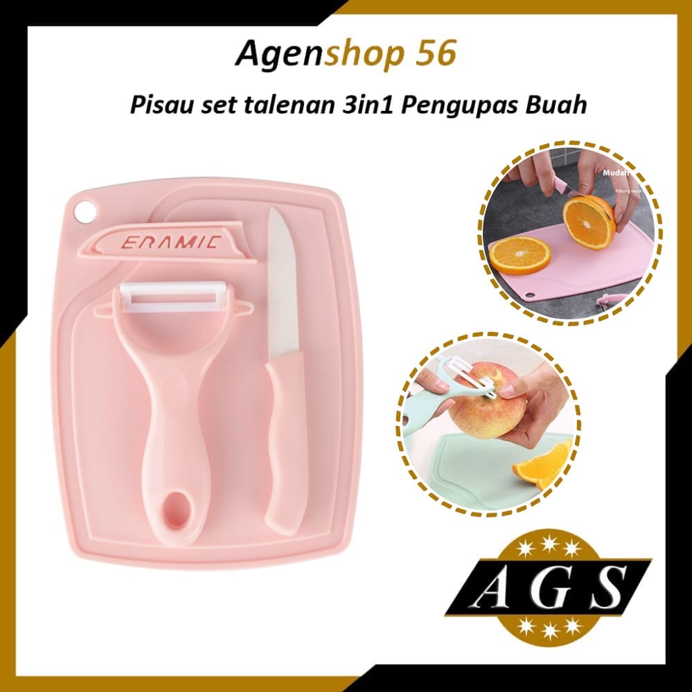 [AGS] Pisau set talenan 3in1 /Pengupas Buah