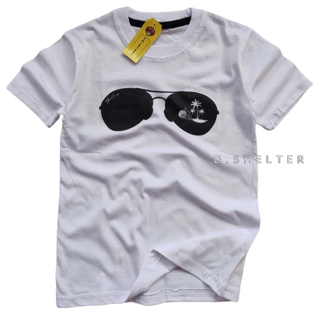 Baju Kaos Anak Putih Thirteen Kacamata/ D.shelter