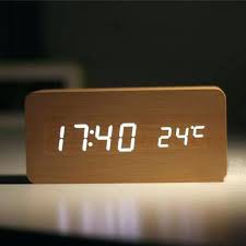 Jam Meja Weker Alarm Kayu Digital Voice Control / JAM KAYU DIGITAL / Jam Estetik + SUHU /Digital Wood Smart Alarm Clock/ ESTETIK JAM WEKER Besar