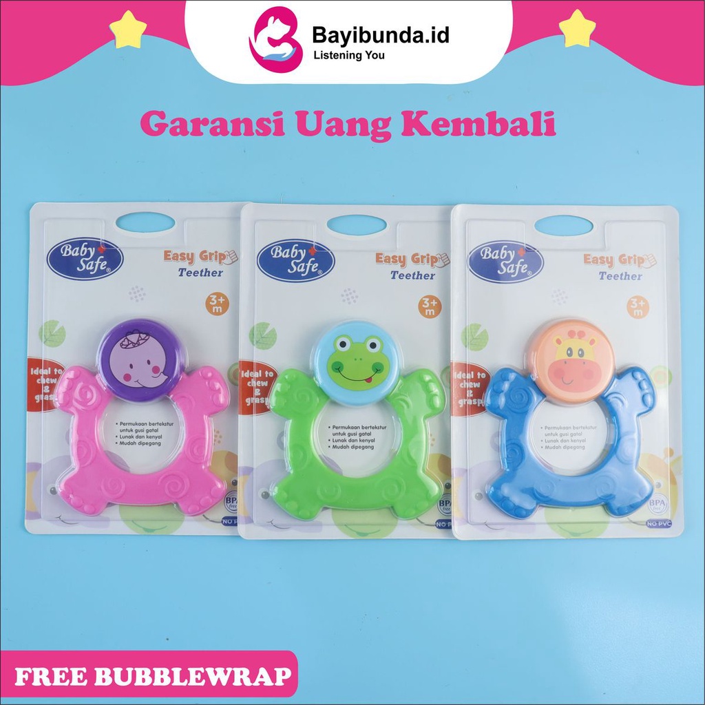 Baby Safe TT003 | Easy Grip Rubber Teether Baby | Mainan Gigitan Bayi | Bpa Free