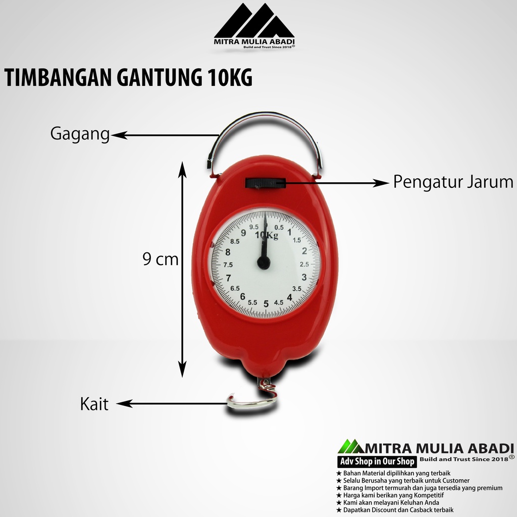 Timbangan Gantung Mini 10kg | Hanging Scale 10kg Popeye