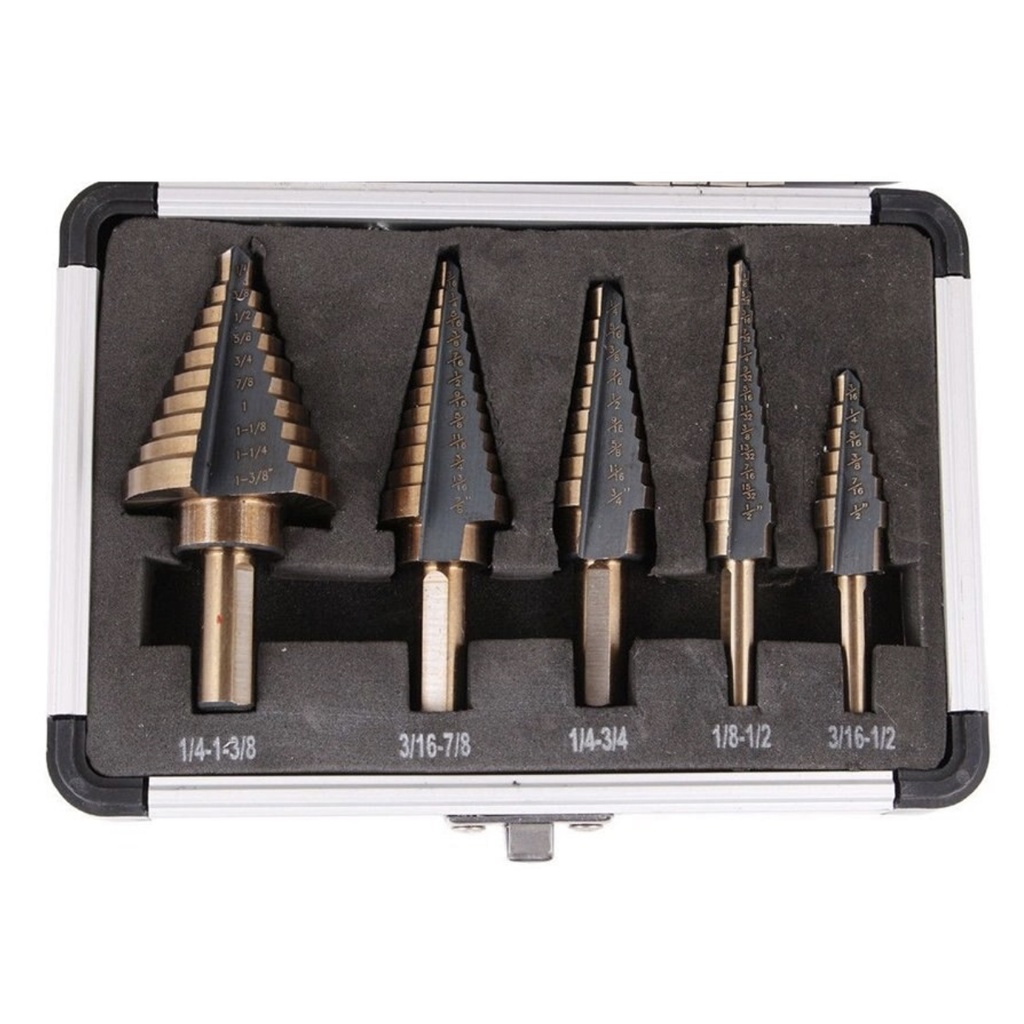 IKURA SDI201 Step Drill Set 5 Pcs - Mata Bor Pagoda Multi Titanium HSS