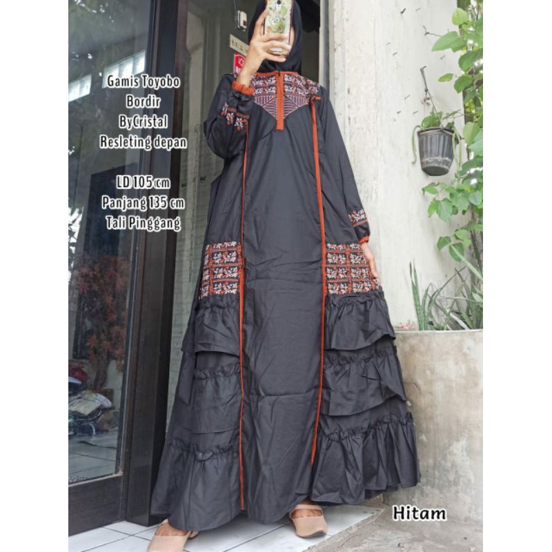 Fashion Muslim Gamis Toyobo Bordir Umpak crystal
