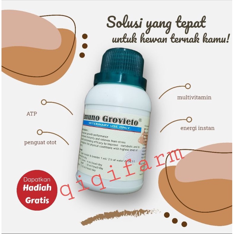 imuno grovieto 100ml obat lumpuh ternak sapi kambing domba
