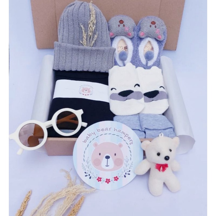 BB1 -  Hampers Bayi / Baby Hampers / Newborn Baby Gift Set / Baby Gift / Kado Bayi / Kado Lahiran / Kado Anak lahir / kado anak / hadiah kelahiran-Trendy bear black