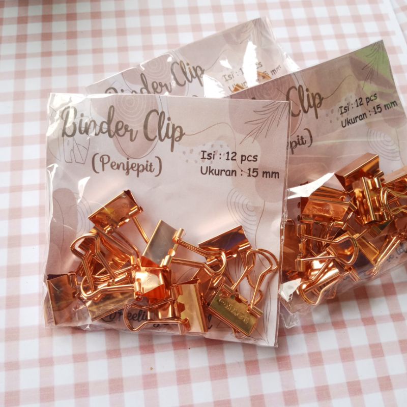 

Binder Clip Pastel dan Rose Gold 15 mm