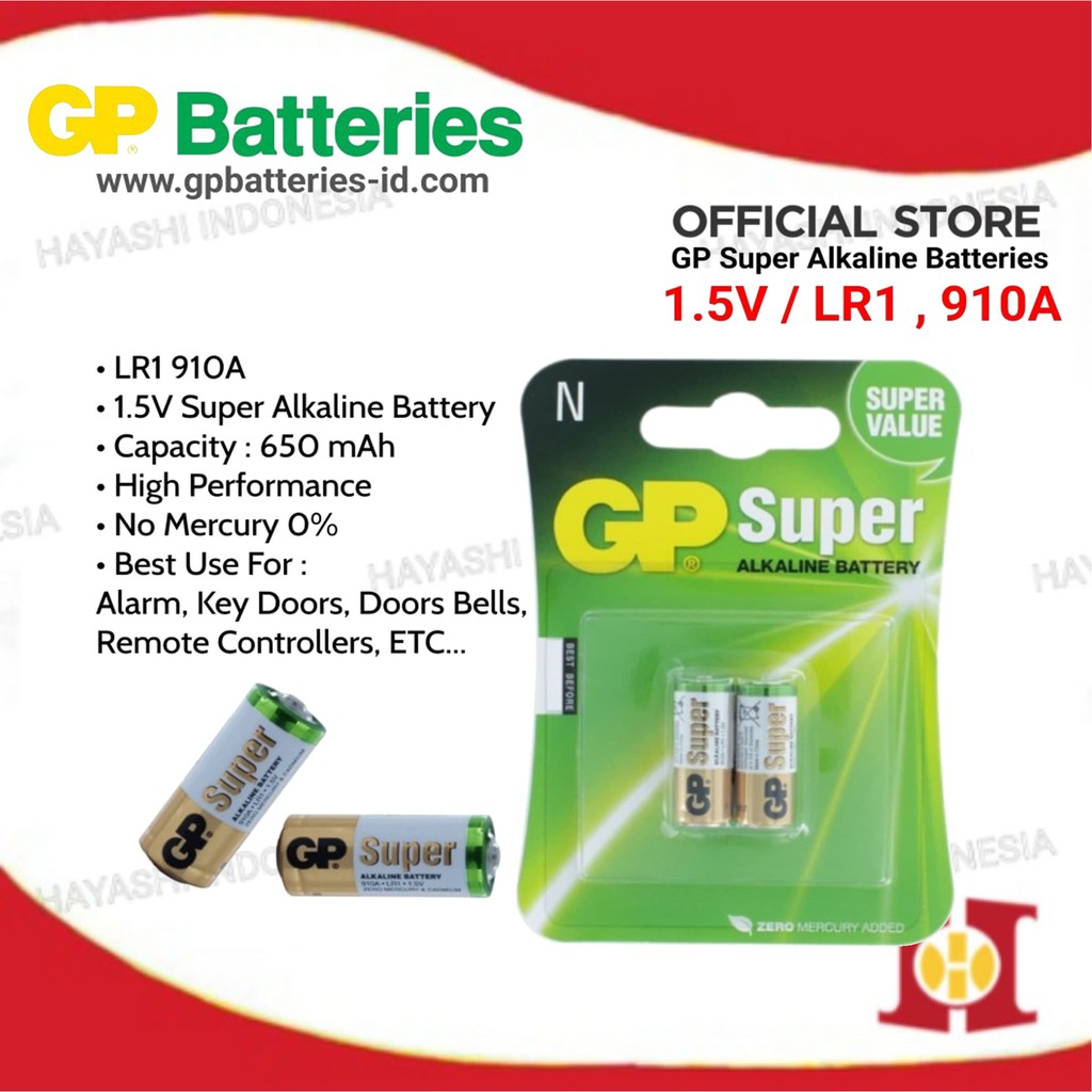 Baterai LR1 910A 1.5V Alkaline Size N GP Original