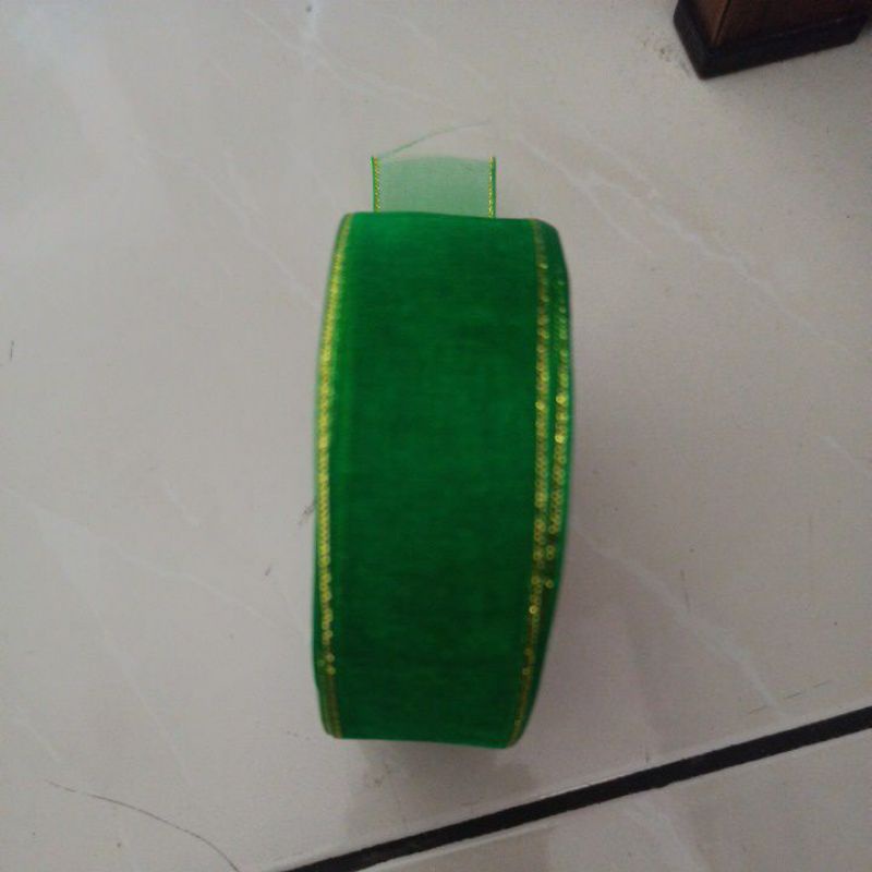 

1 roll pita organdi 1inchi 2.5cm 25yard hijau