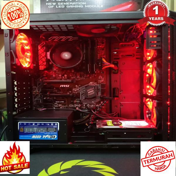 Terlaris PC CPU GAMING RAKITAN AMD RYZEN 5 2400G RX VEGA 11 feat MSI B450 A PRO