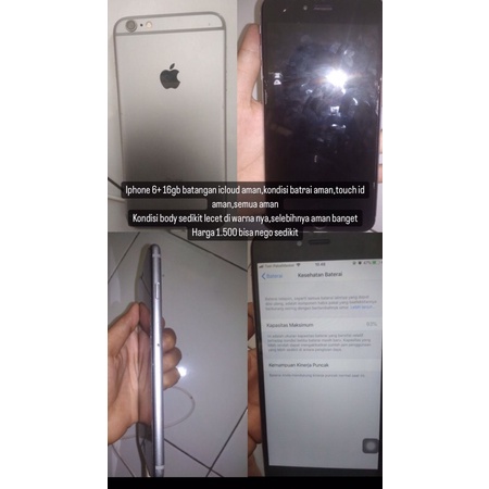 hp second iphone 6+ 16gb silver batangan murah sesurabaya