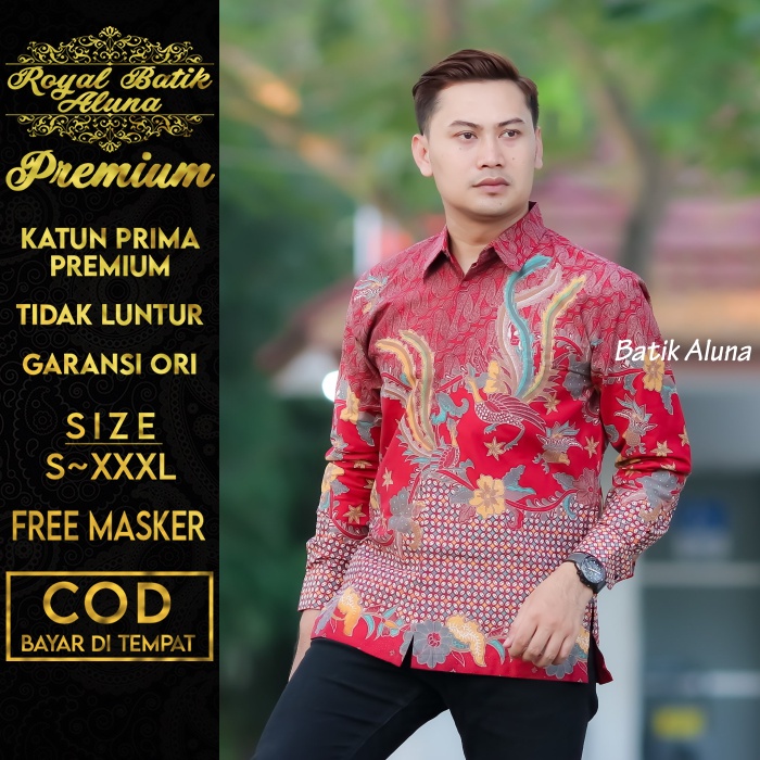 Baju Kemeja Batik Premium Prabuseno Aluna Keris Antasena Pria Lengan Panjang Modern Original 115