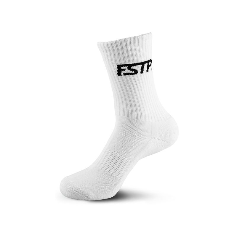 Kaos Kaki Fashion Hitam Putih Footstep Footwear - Bold White