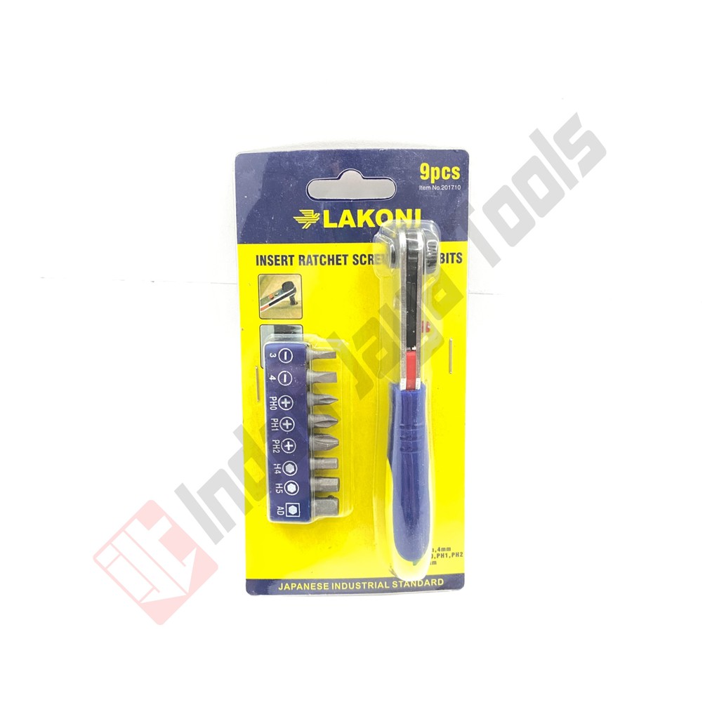 LAKONI PRO 201710 Obeng Ratchet Set 9 Pcs - Rachet Screwdriver