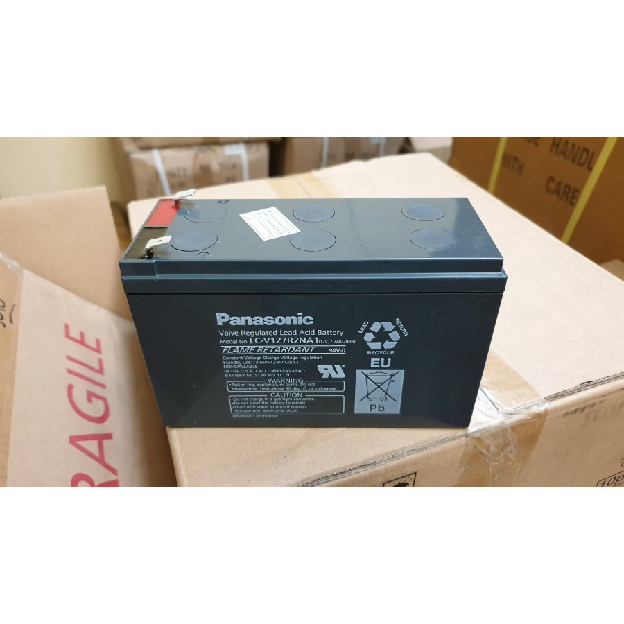 Original Panasonic Accu Kering 12v 7.2ah baterai UPS aki Battery LC V127R2NA utk Mainan Mobil dll