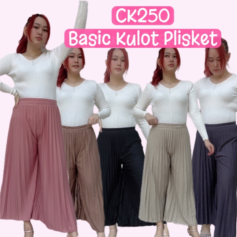 CELANA KULOT PLISKET BASIC CK250 FASHION WANITA