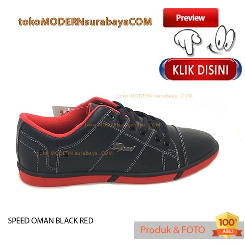 SPEED OMAN BLACK RED sepatu pria sepatu sneakers