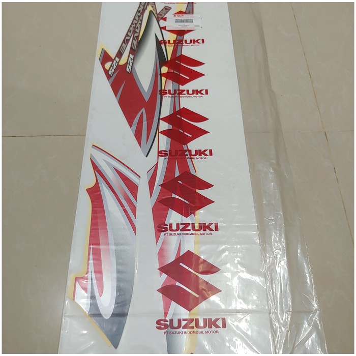 Stiker Bodi & Lis Body & Striping Skywave 2010 Merah Putih Original