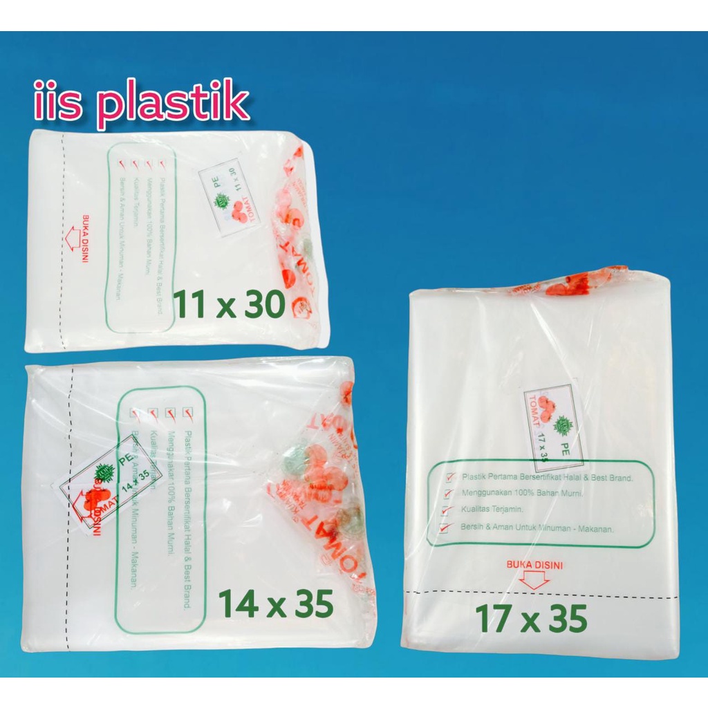 PLASTIK BUNGKUS MINYAK/GULA/ ES PE TOMAT / PLASTIK ES / PLASTIK SAYUR MURAH 1/4 KG / 1/2 KG / 1 KG / 1.5 KG / 2 KG / 3 KG SATUAN