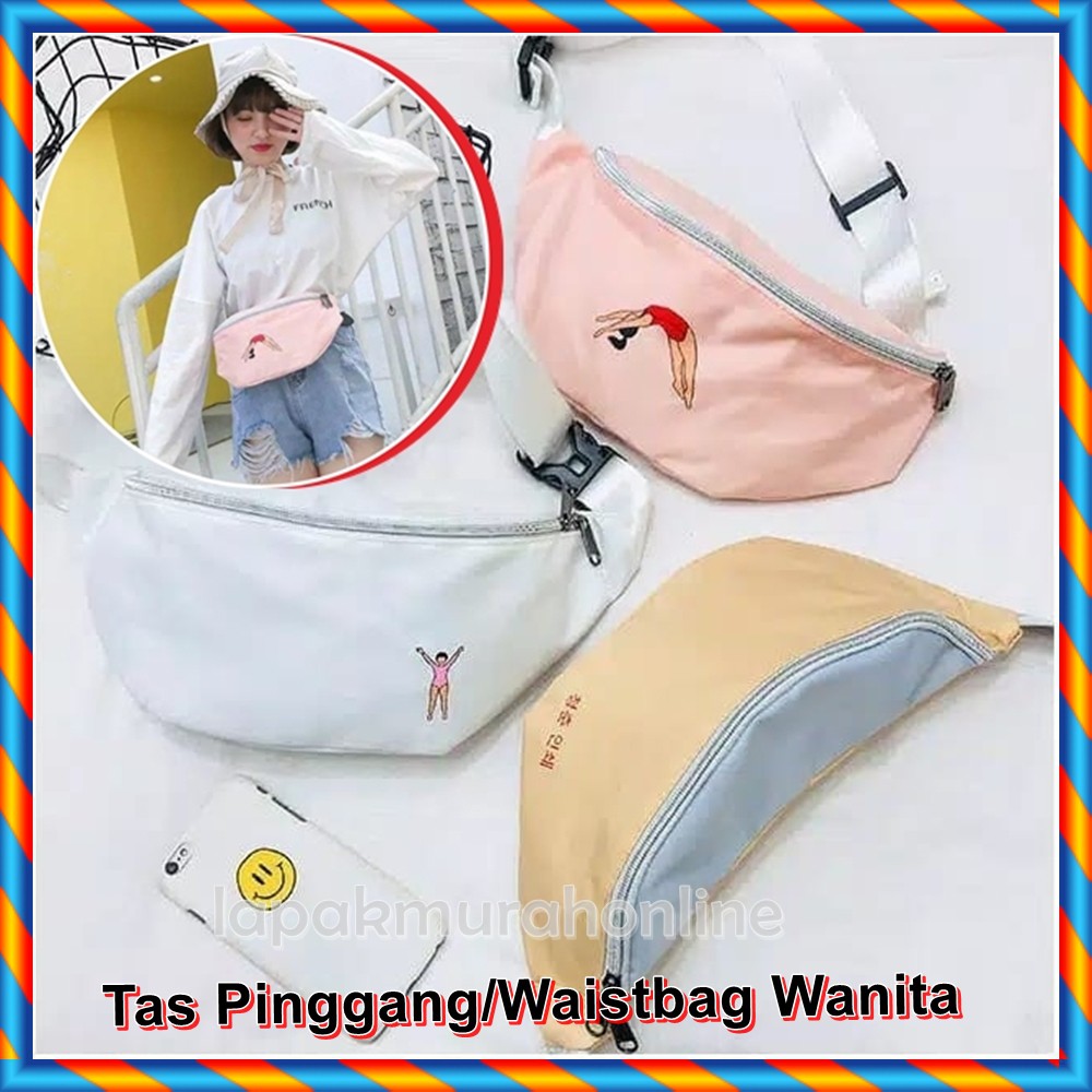 Tas selempang / Tas Pinggang Wanita / Swimming Waist Bag Fanny Pack Tas Pinggang