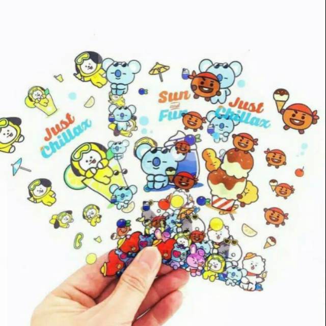 BTS BT21 Sticker KPOP Gambar Kartun Stiker Note Buku Catatan HP Handphone S005