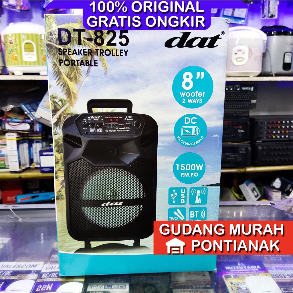 DAT Speaker Bluetooth DT 825 + 2 Mic Wireless bukan Salon bluethoot gmc