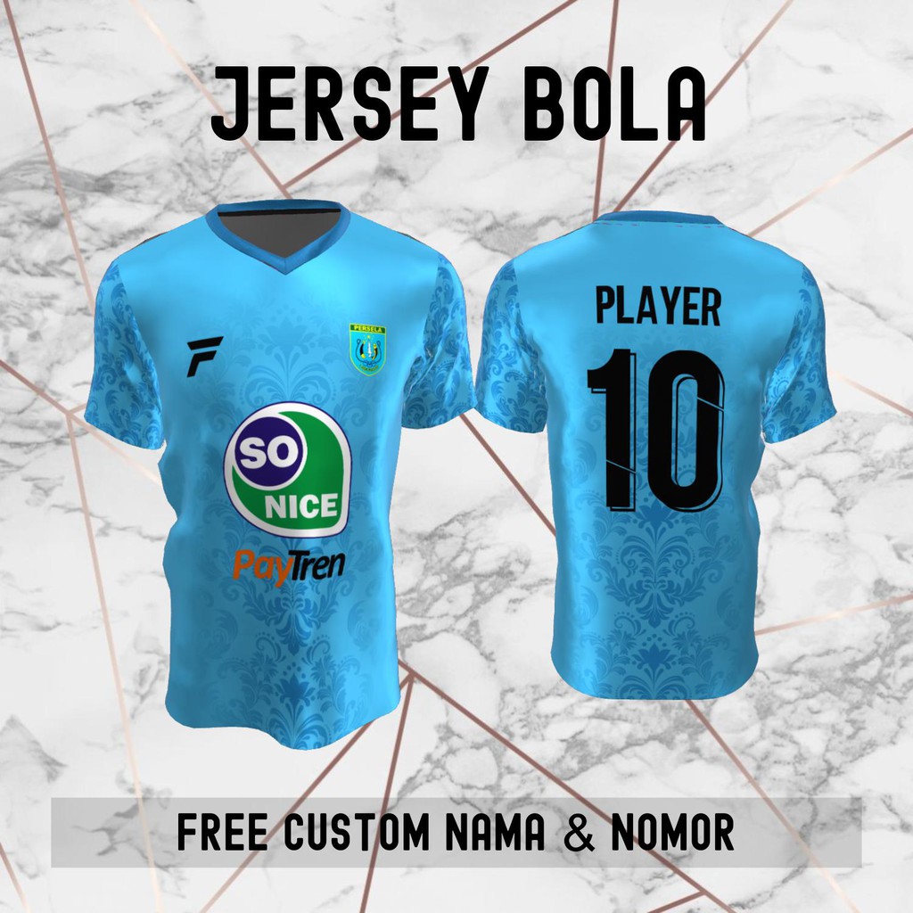 Jersey Batik Persela Lamongan Klub Bola Baju Kaos Custom Nama dan Nomor Punggung - 774