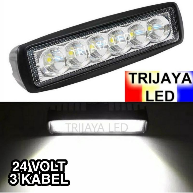 Lampu Tembak LED 6 Mata 24 Volt Bus Truk Canter Tronton Bar Cree Sorot Motor Mobil Worklight Lurus