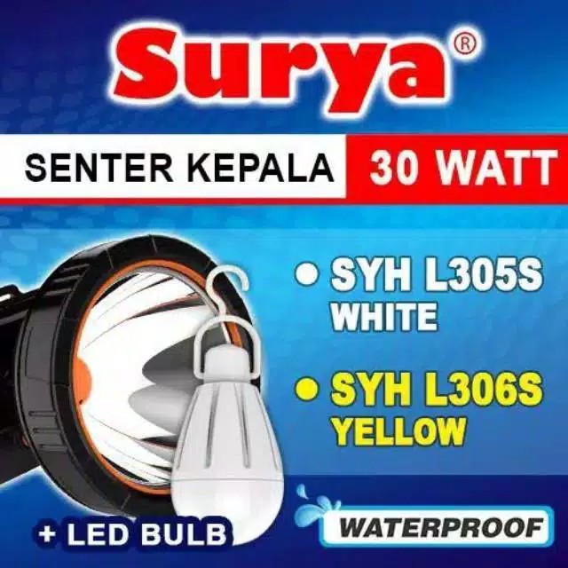 Headlamp - Seter Kepala 30watt Free Lampu LED - Mitsuyama SYH L305S - Senter Camping Outdoor