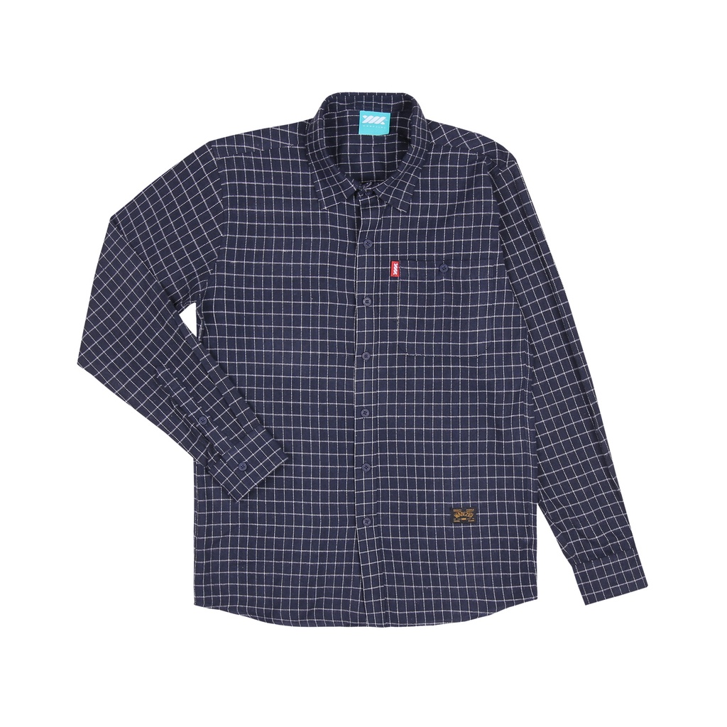 KEMEJA FLANNEL PRIA DARRENT NAVY - WADEZIG | KEMEJA DISTRO ORIGINAL