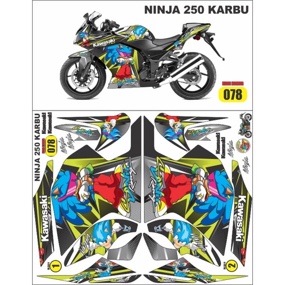 striping ninja 250 karbu / decal ninja 250 karbu / variasi ninja 250 karbu