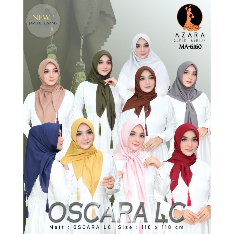 SEGIEMPAT JAMBUL OSKARA TEROMPET SEGI EMPAT HIJAB KERUDUNG KONCIR BY AZARA LASERCUT LC VOAL ADEM