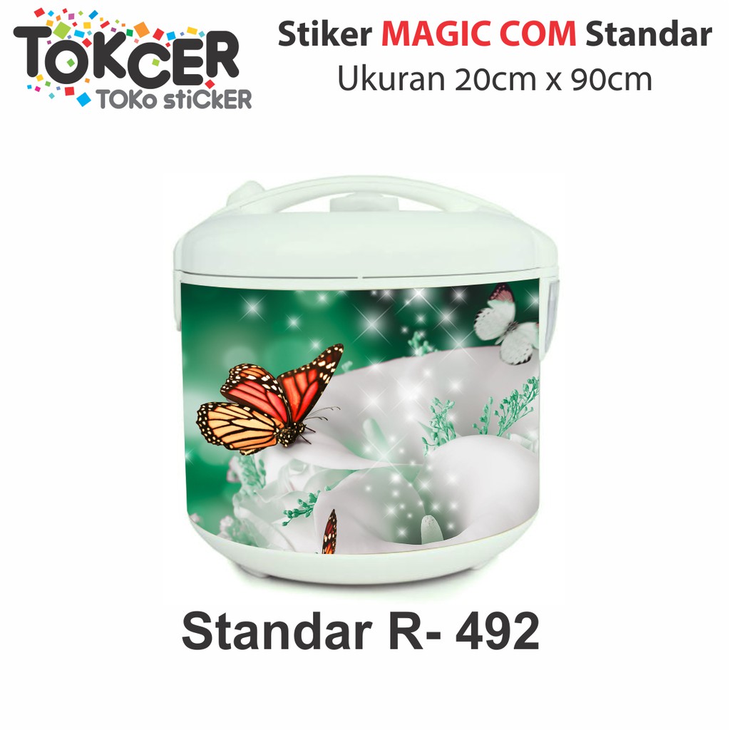 Stiker MAGIC COM / Rice Cooker Motif KUPU-KUPU
