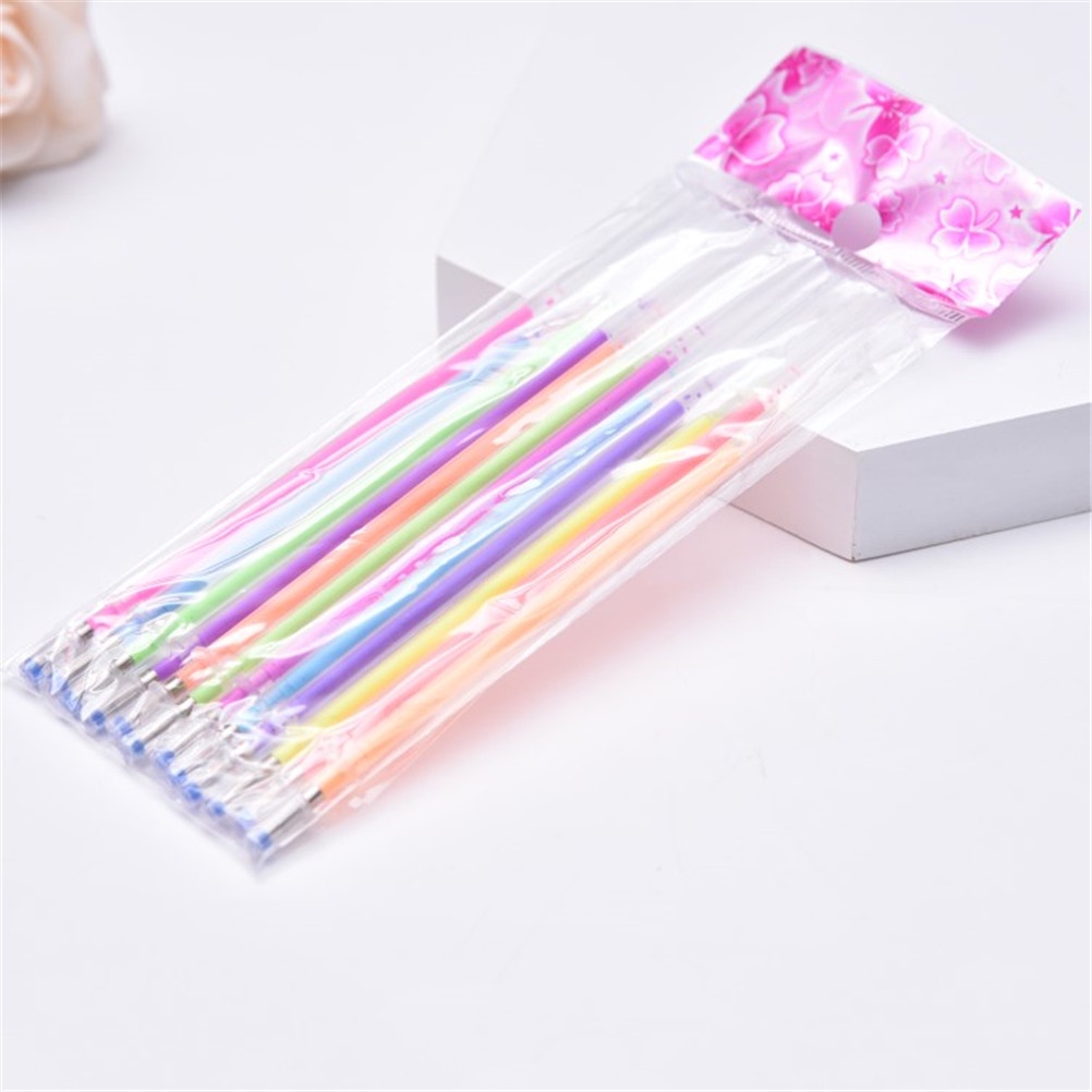 (LUCKID) 48pcs / Set Pulpen Gel Fluorescent Warna-Warni Neon Untuk Stationery