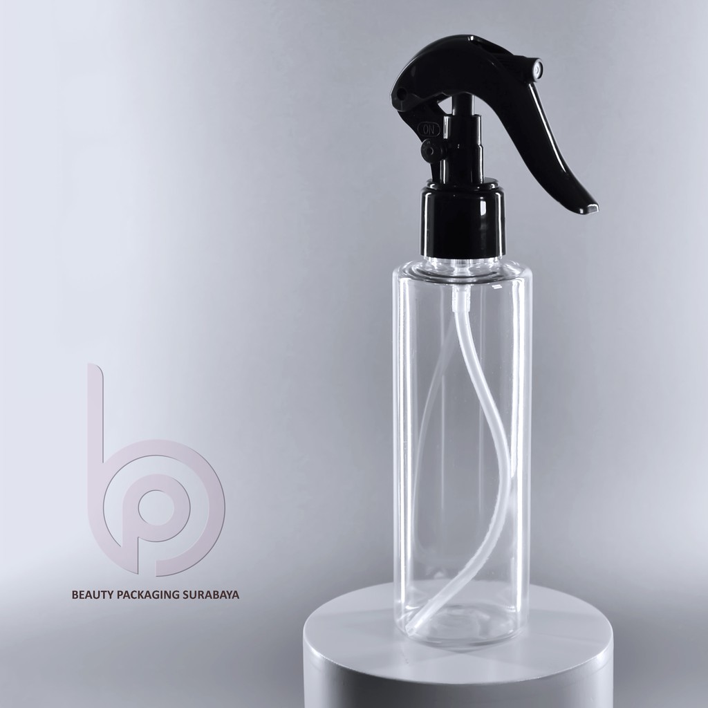 Botol Plastik PET 150ml RF Bening Tutup Spray Trigger Bebek Semprot