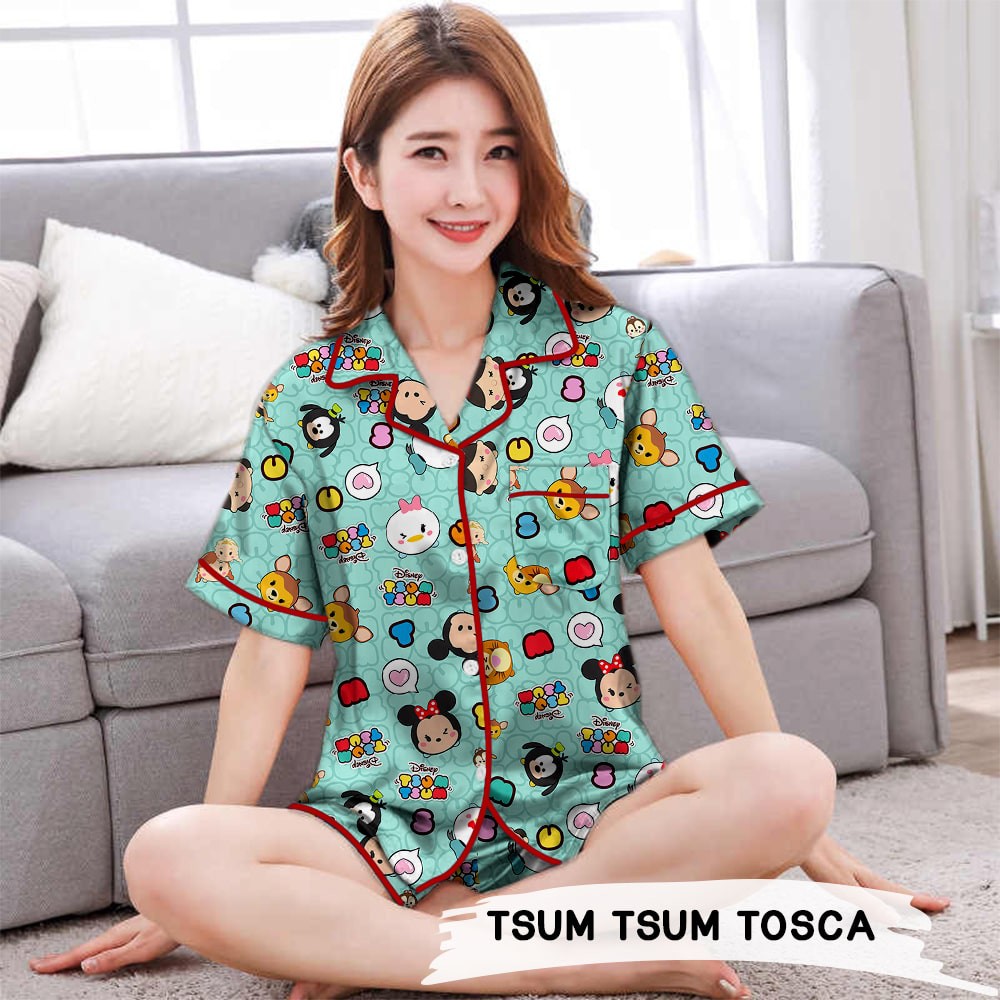 Monalisa Piyama Dewasa Wanita HP L ( All Size ) Motif Karakter-Tsum Tosca