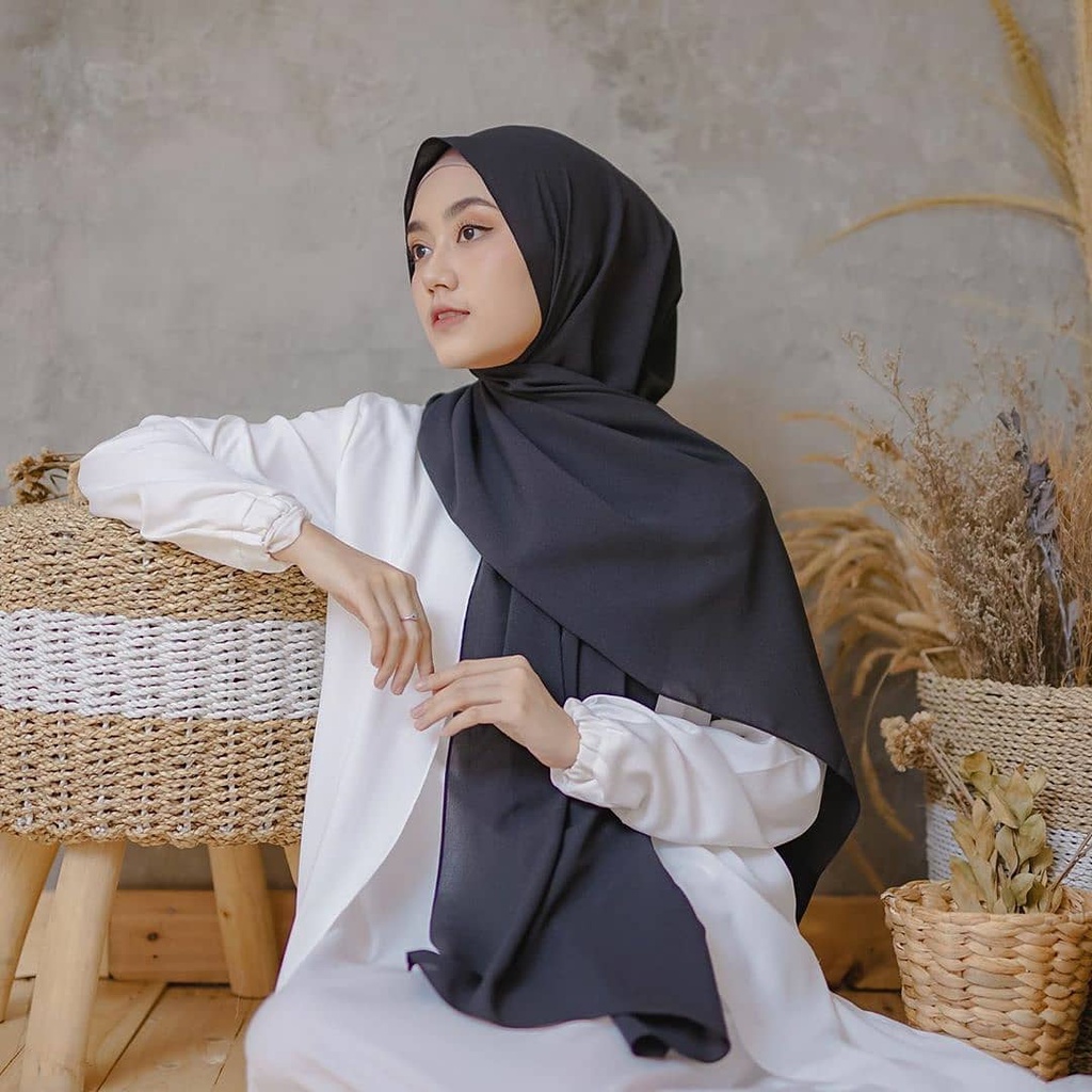 Pashmina Diamond 150x75 II Pasmina Diamond II Pashmina sabyan II Hijab Pashmina-HITAM