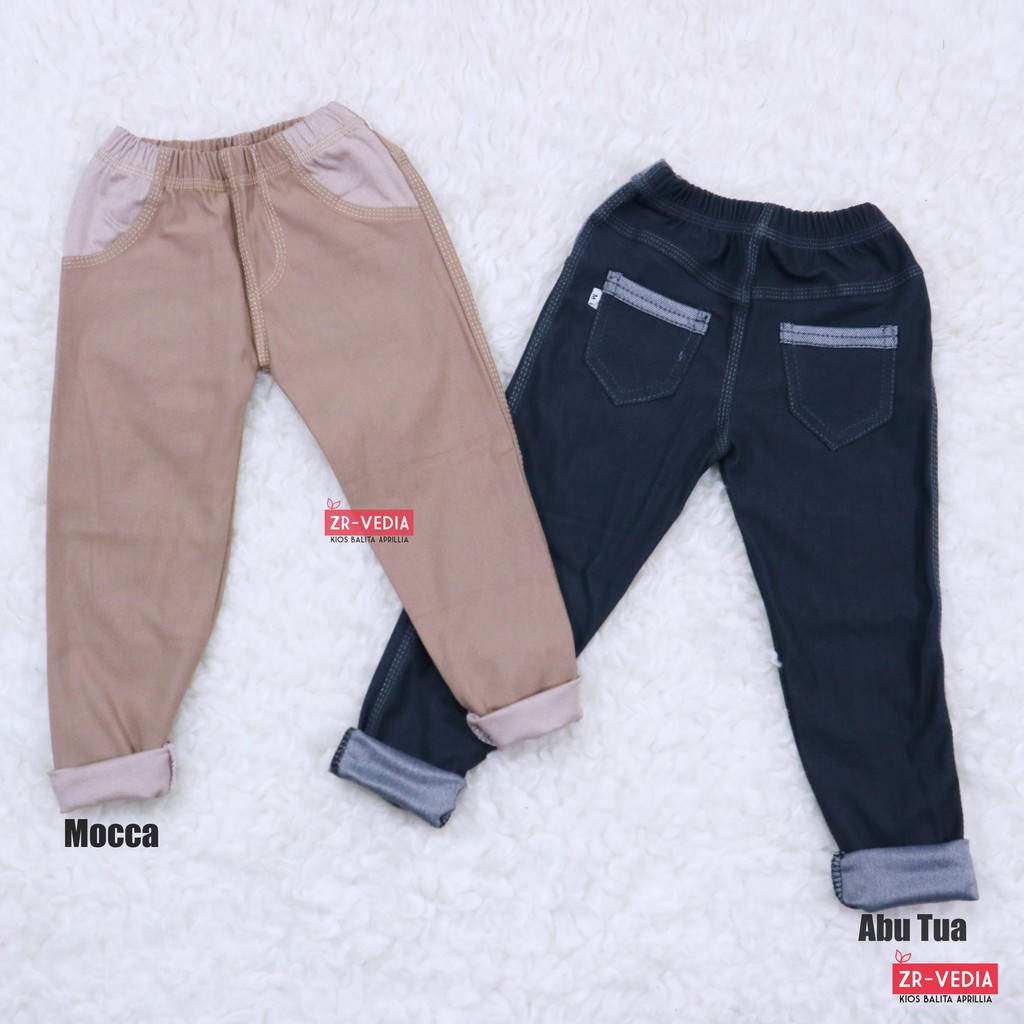 (KANTONG) Jeans Legging uk 3-4 Tahun /  Leging Anak Polos Murah Celana Panjang Bawahan Tebal Denim