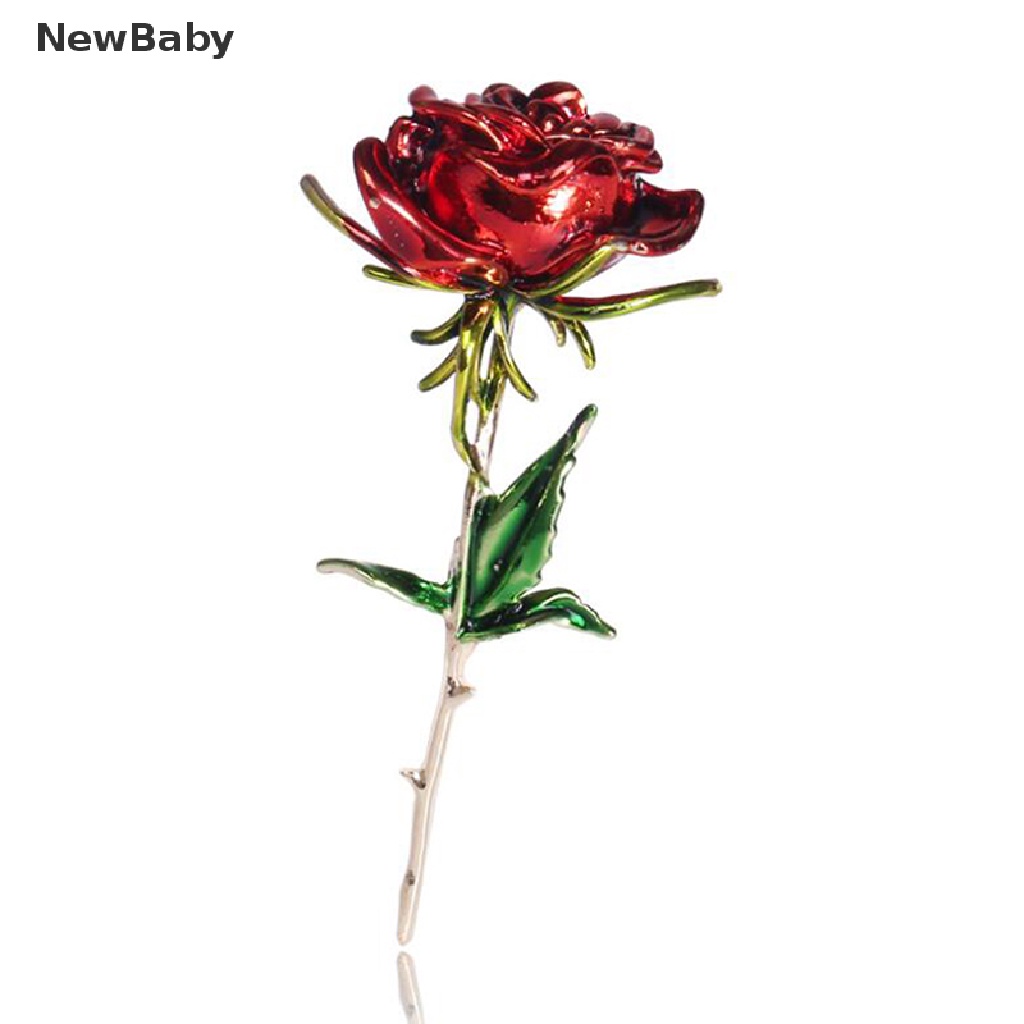 NewBaby Fashion Enamel Rose Flower Lapel Brooch Scarf Pin Wedding Women Jewelry Gift ID