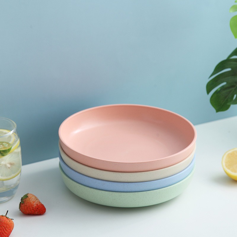 SGJ-S158 Piring Makan Piring Nasi Bulat Jerami Wheatstraw Round Plate BPA free Warna Warni-3
