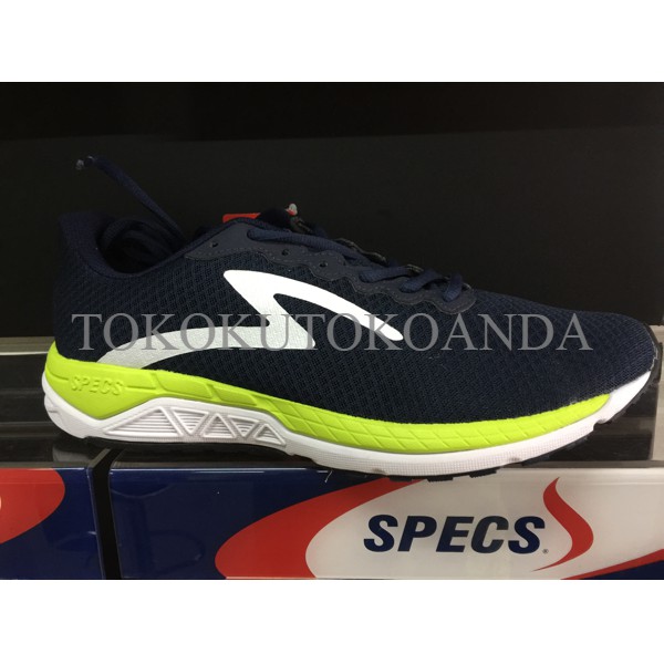 Sepatu running specs original Dual Enduro navy/toxic green murah