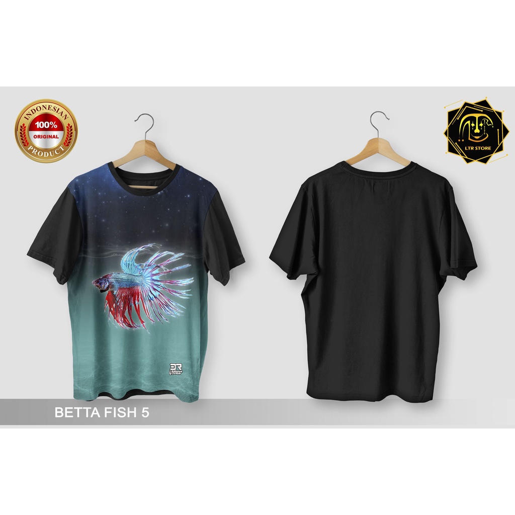 [ BAYAR DI TEMPAT ] BAJU PRINTING GAMBAR IKAN CUPANG 5 -  KAOS DISTRO ORIGINAL GAMBAR HEWAN HIAS BAG