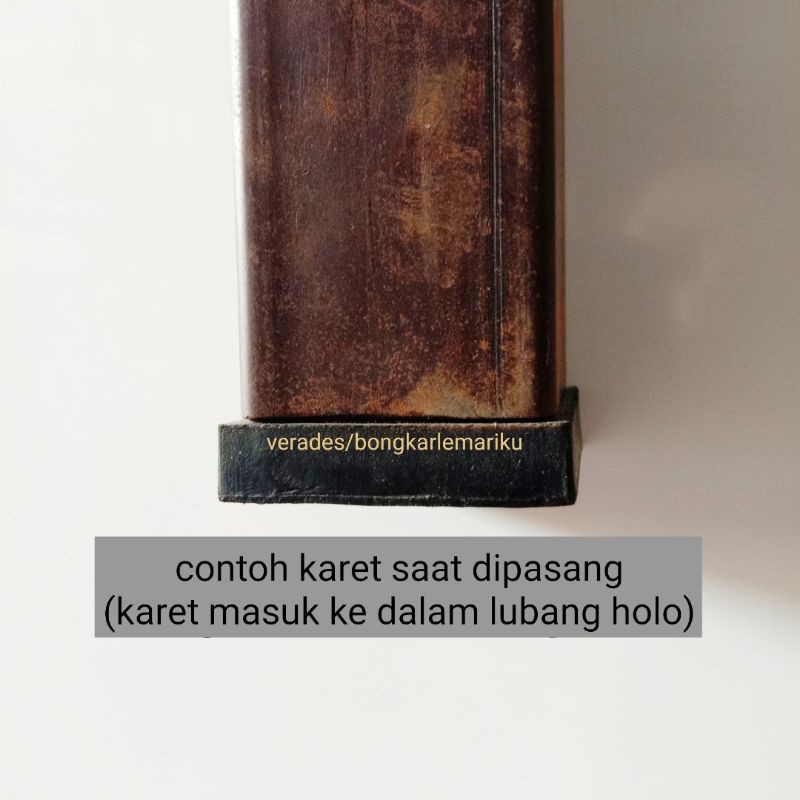 Karet Holo 25x25 Kaki Kursi Meja Tutup Besi Hollow Kotak