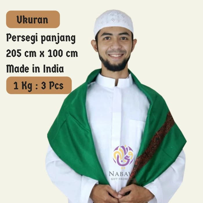 Sorban Hijau Arifat Original India/Sorban Surban Haji/Sorban Kashmiri