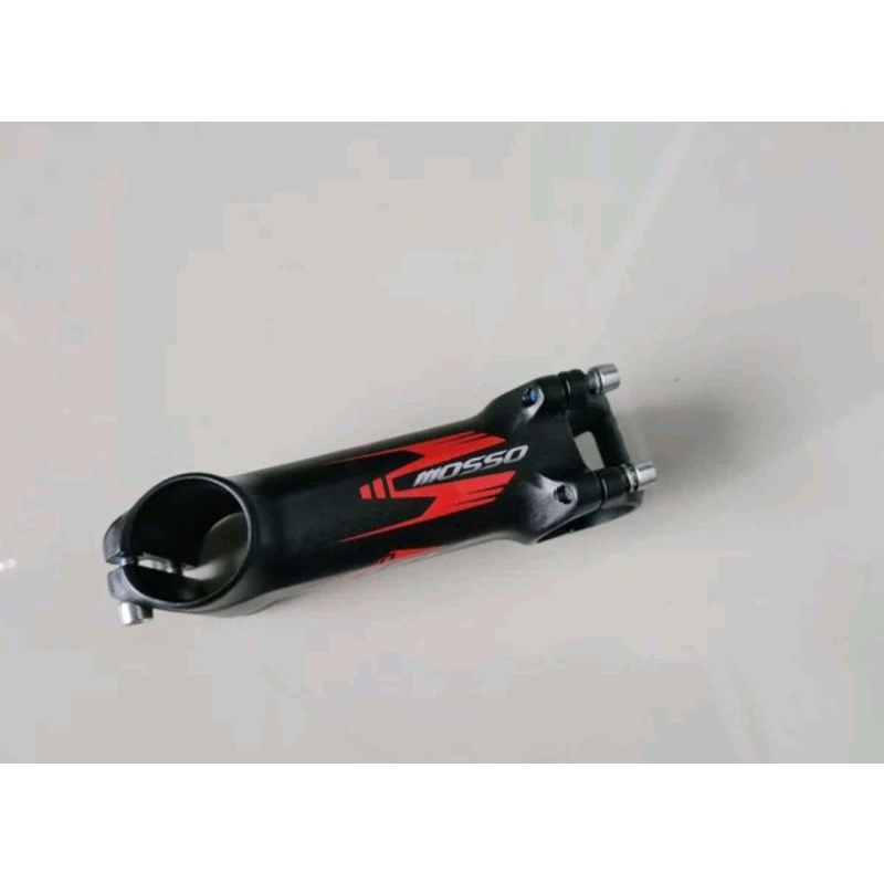 Stem Mosso Super Light Panjang 100 x 31.8 MM Angle 7 Derajat Black Red - 10 Cm Alumunium Ringan stem sepeda roadbike road bike mtb