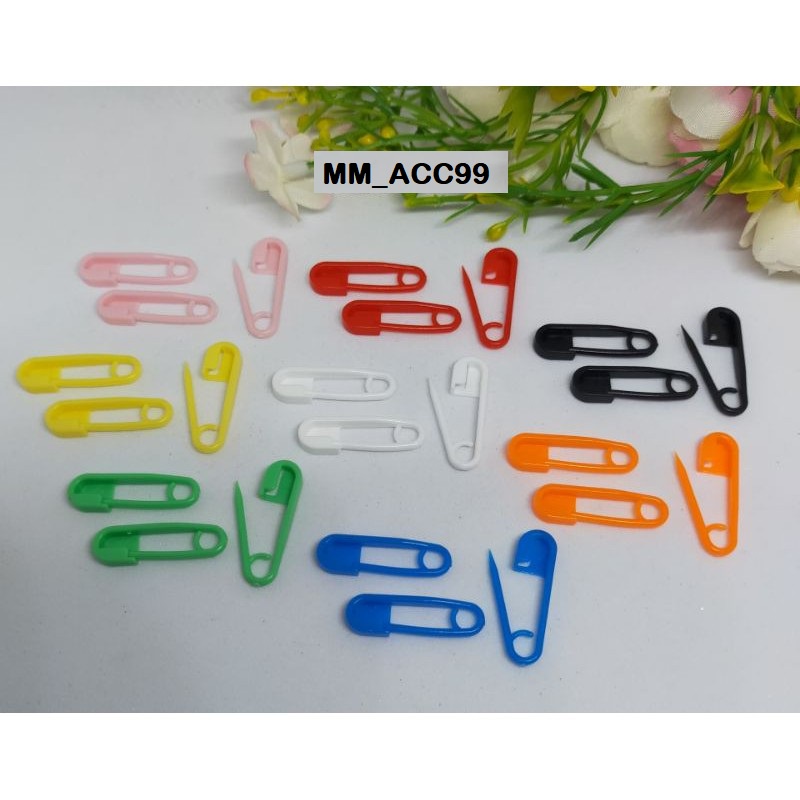 100 PCS PENITI HIJAB RAINBOW BAHAN PLASTIK / BITING PLASTIK