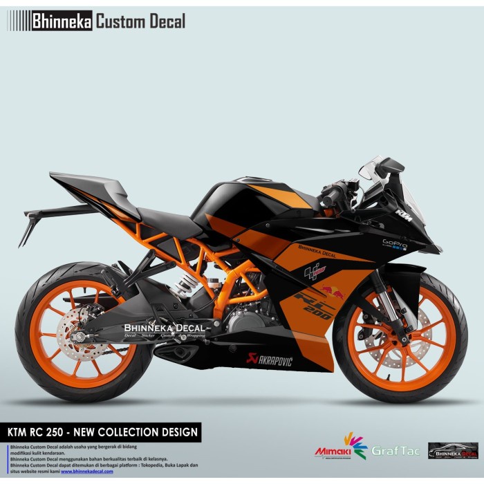 DECAL STICKER KTM RC MINIMALIS ORANGE