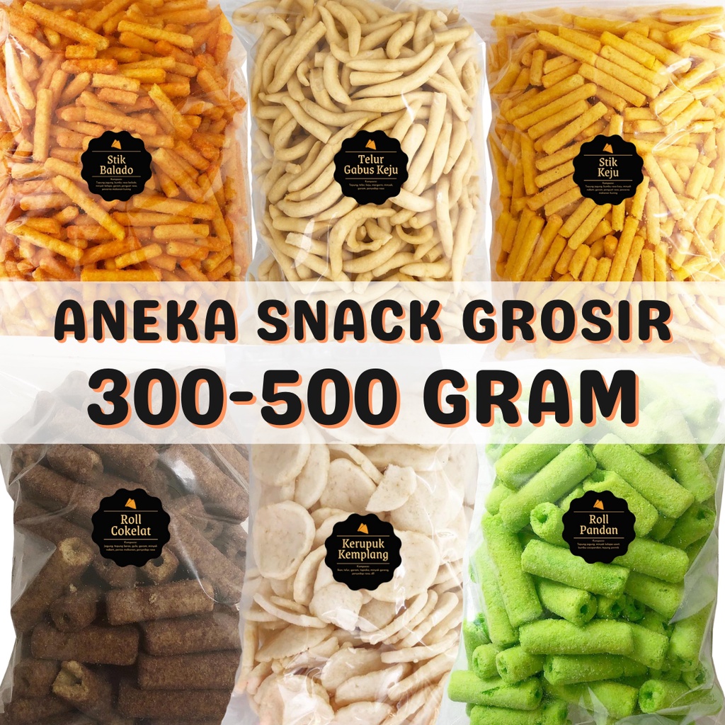 Aneka Snack 350gr / Snack Grosir Grosiran / Cemilan Camilan Bal Kilo Kiloan