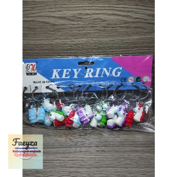 12 pcs gantungan tas kunci model unicorn