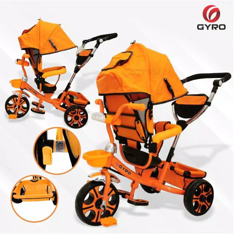 sepeda stroller roda 3 GYRO new jok bisa diputar