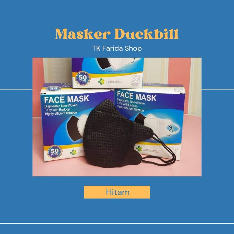 Masker duckbill 1 box hitam